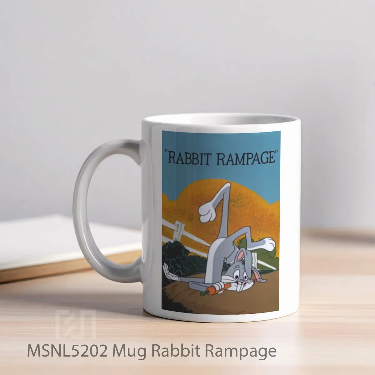 Mug Rabbit Rampage Gelas Keramik Tema Film MSNL5202 - Tampak Kiri
