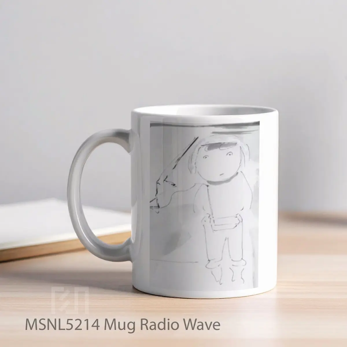 Mug Radio Wave Gelas Keramik Tema Film MSNL5214 - Tampak Kiri