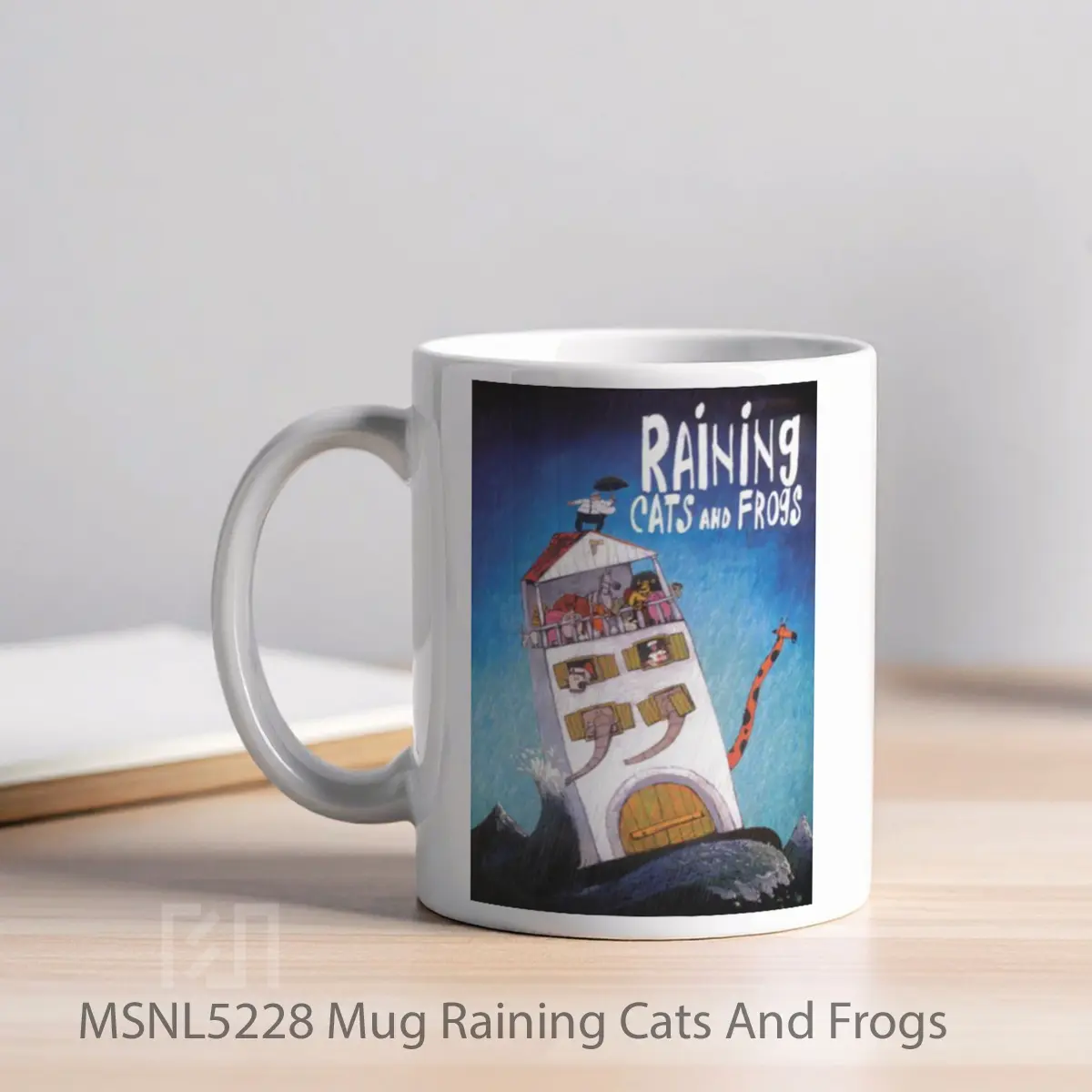 Mug Raining Cats And Frogs Gelas Keramik Tema Film MSNL5228 - Tampak Kiri