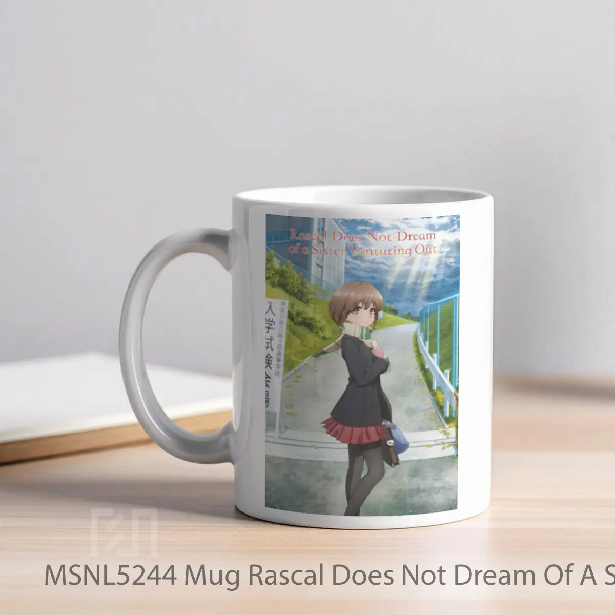 Mug Rascal Does Not Dream Of A Sister Venturing Out Gelas Keramik Tema Film MSNL5244 - Tampak Kiri