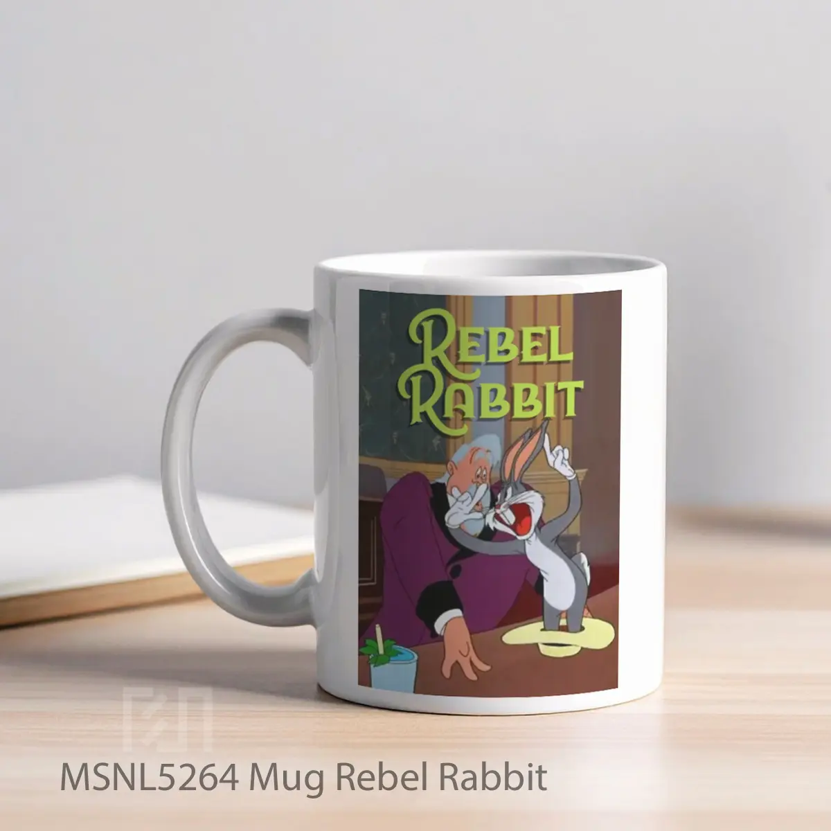 Mug Rebel Rabbit Gelas Keramik Tema Film MSNL5264 - Tampak Kiri