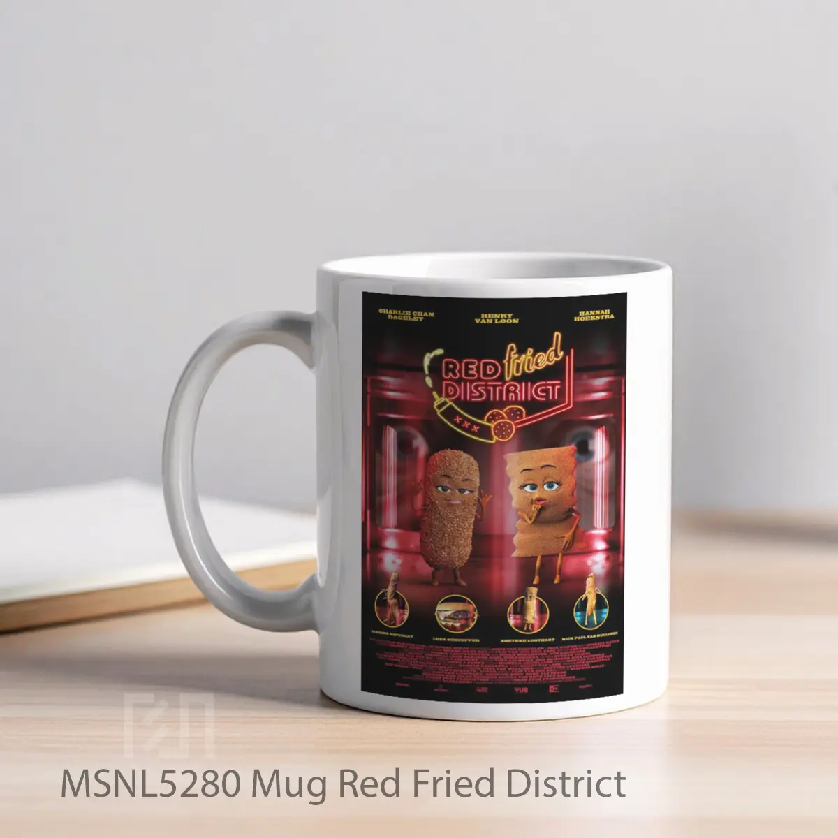 Mug Red Fried District Gelas Keramik Tema Film MSNL5280 - Tampak Kiri