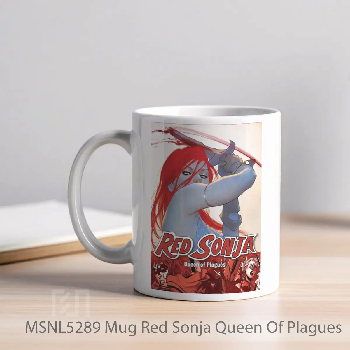 Mug Red Sonja Queen Of Plagues Gelas Keramik Tema Film MSNL5289 - Tampak Kiri
