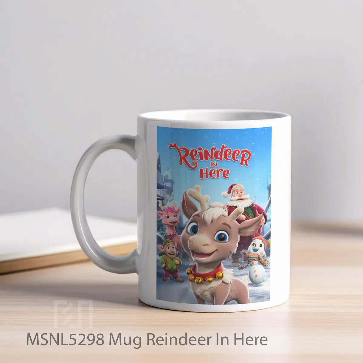 Mug Reindeer In Here Gelas Keramik Tema Film MSNL5298 - Tampak Kiri