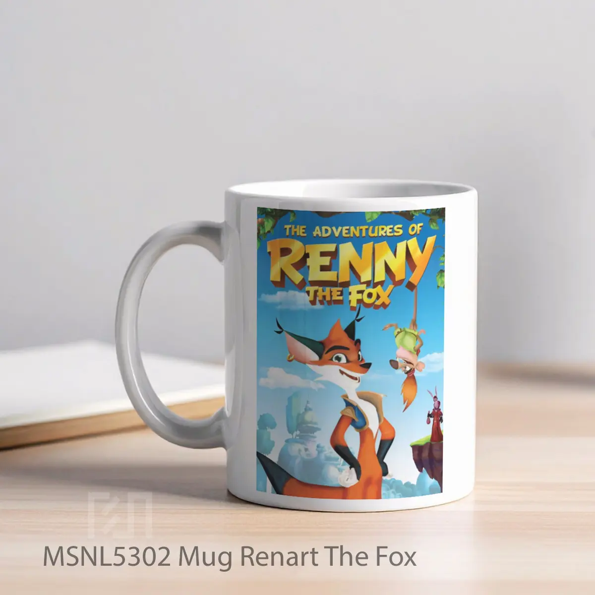 Mug Renart The Fox Gelas Keramik Tema Film MSNL5302 - Tampak Kiri