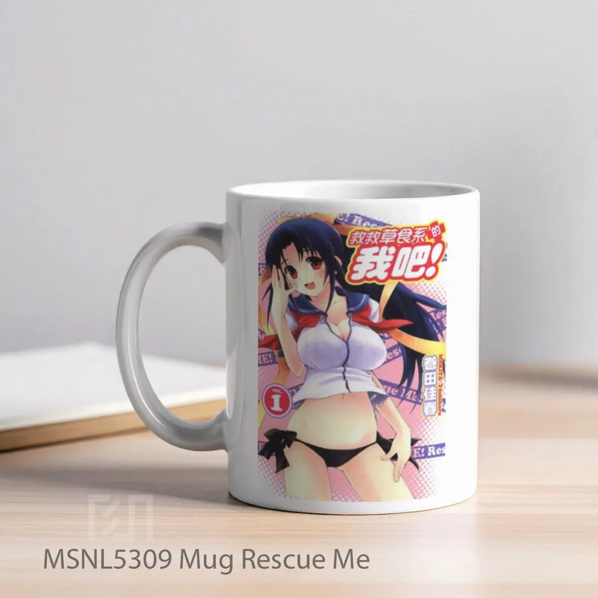 Mug Rescue Me Gelas Keramik Tema Film MSNL5309 - Tampak Kiri