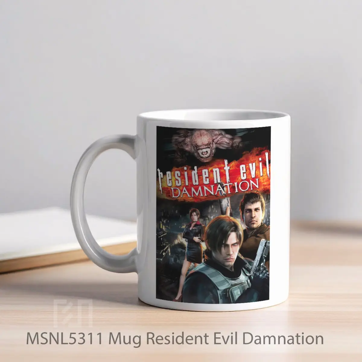 Mug Resident Evil Damnation Gelas Keramik Tema Film MSNL5311 - Tampak Kiri