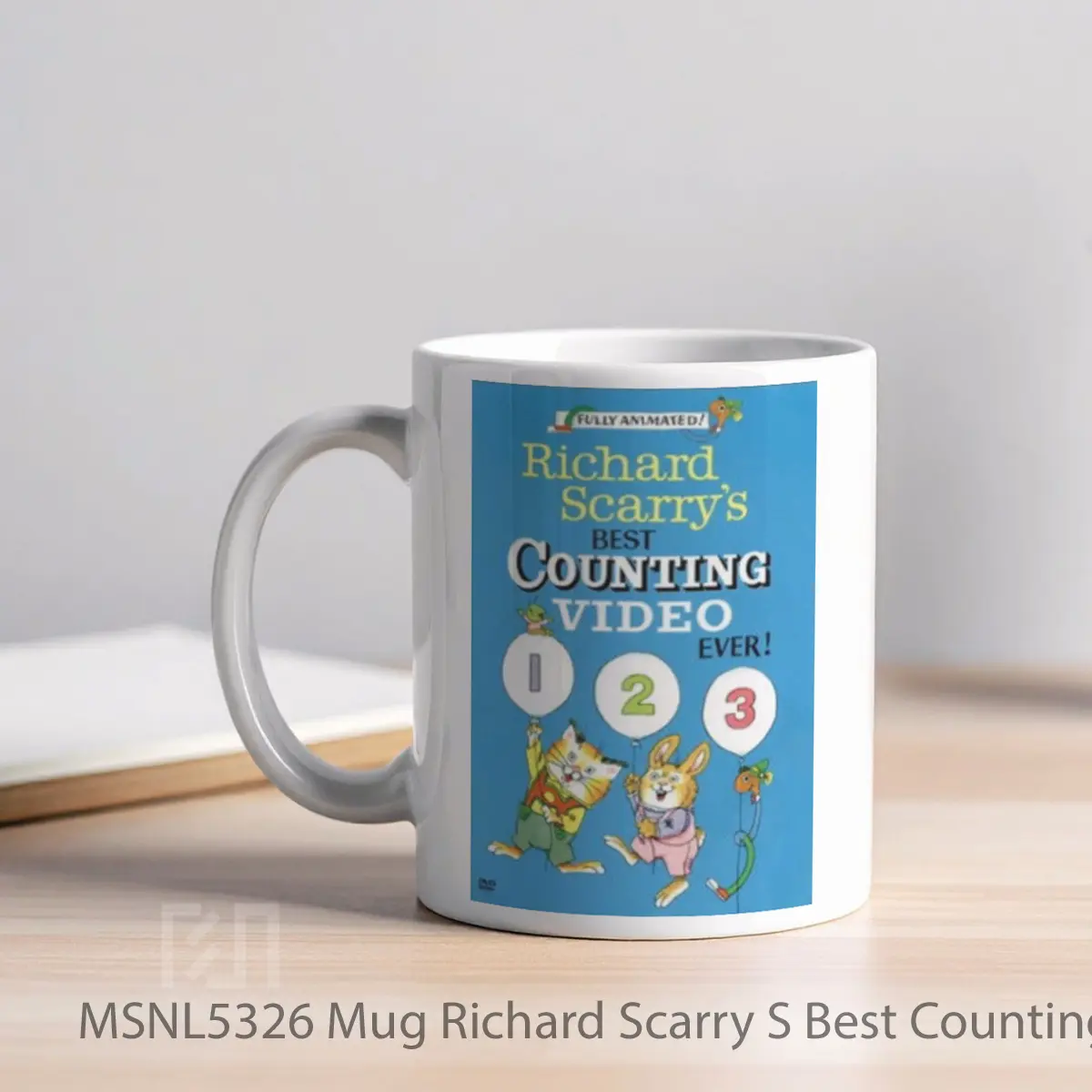 Mug Richard Scarry S Best Counting Video Ever Gelas Keramik Tema Film MSNL5326 - Tampak Kiri