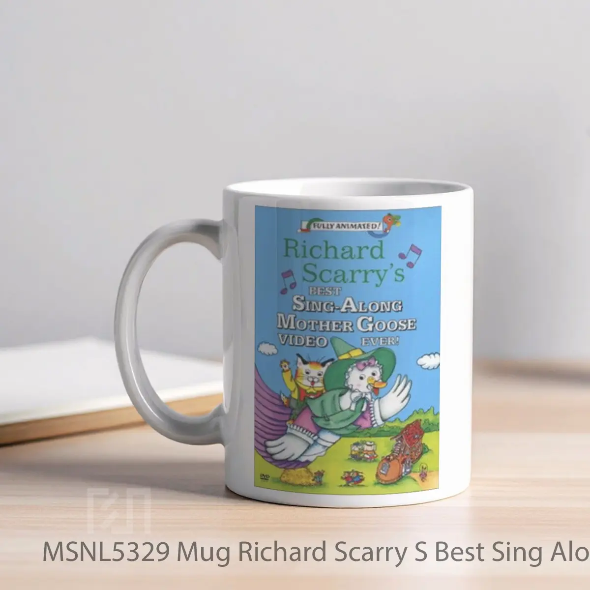 Mug Richard Scarry S Best Sing Along Mother Goose Video Ever Gelas Keramik Tema Film MSNL5329 - Tampak Kiri