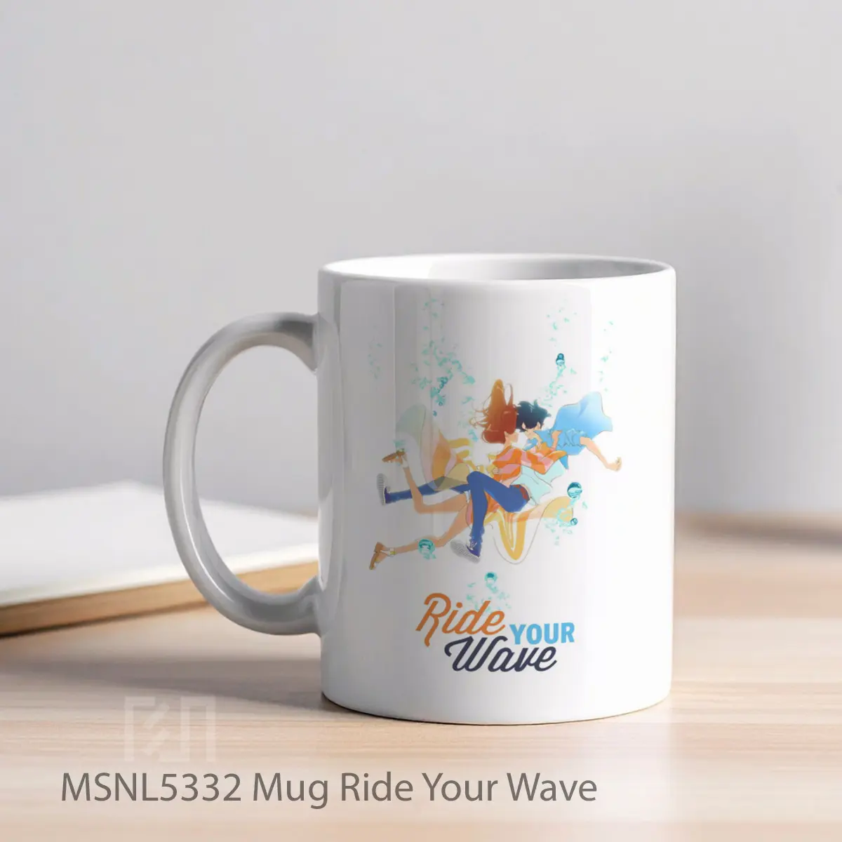 Mug Ride Your Wave Gelas Keramik Tema Film MSNL5332 - Tampak Kiri