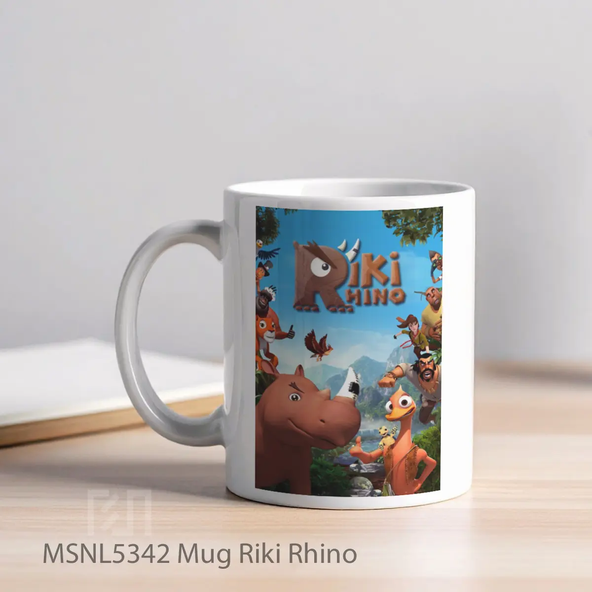 Mug Riki Rhino Gelas Keramik Tema Film MSNL5342 - Tampak Kiri