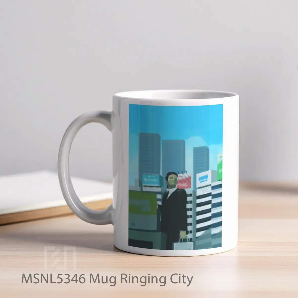 Mug Ringing City Gelas Keramik Tema Film MSNL5346 - Tampak Kiri