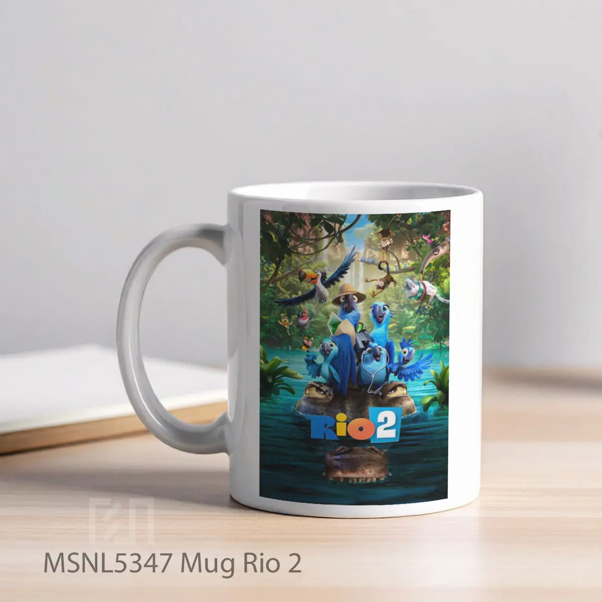 Mug Rio 2 Gelas Keramik Tema Film MSNL5347 - Tampak Kiri