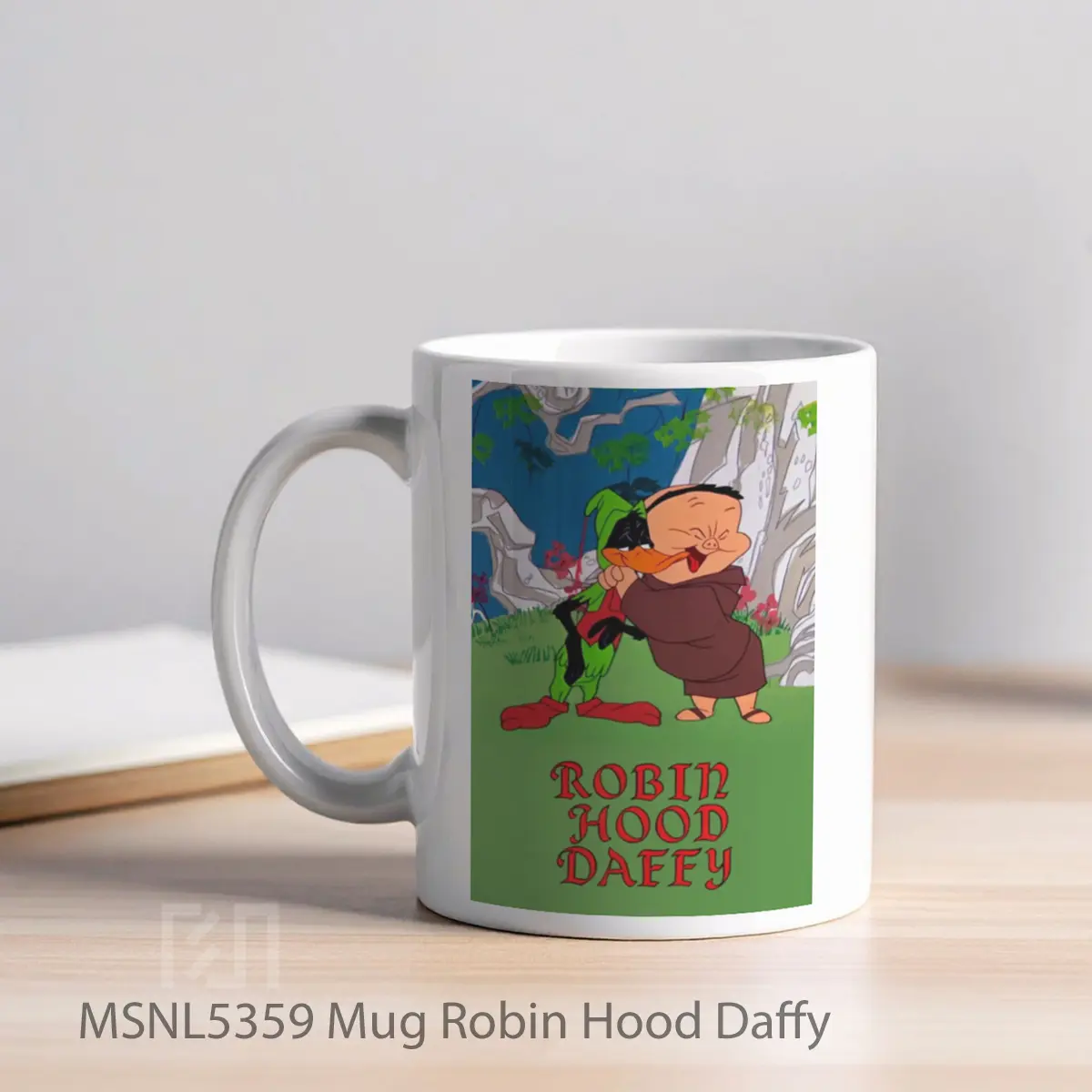Mug Robin Hood Daffy Gelas Keramik Tema Film MSNL5359 - Tampak Kiri