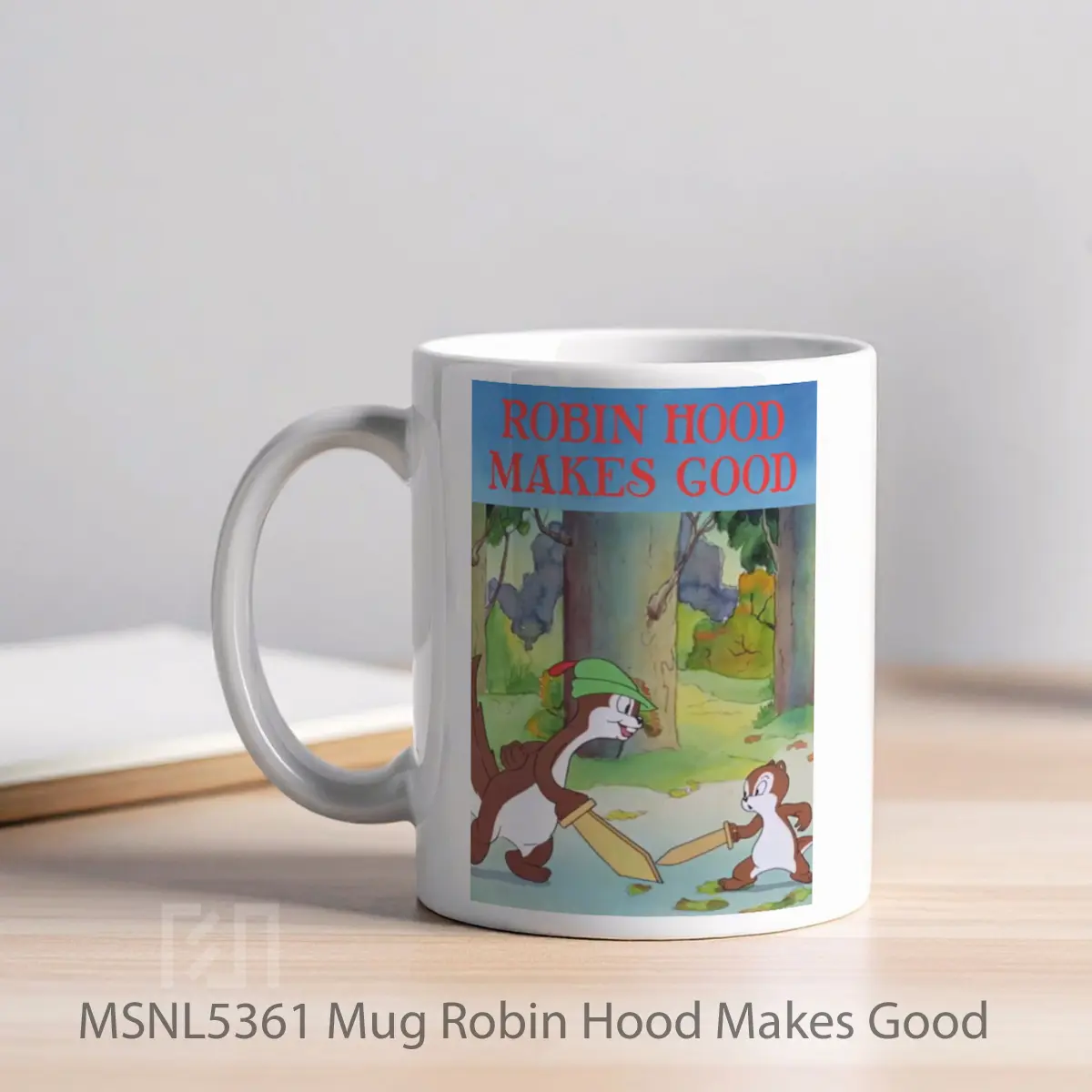 Mug Robin Hood Makes Good Gelas Keramik Tema Film MSNL5361 - Tampak Kiri