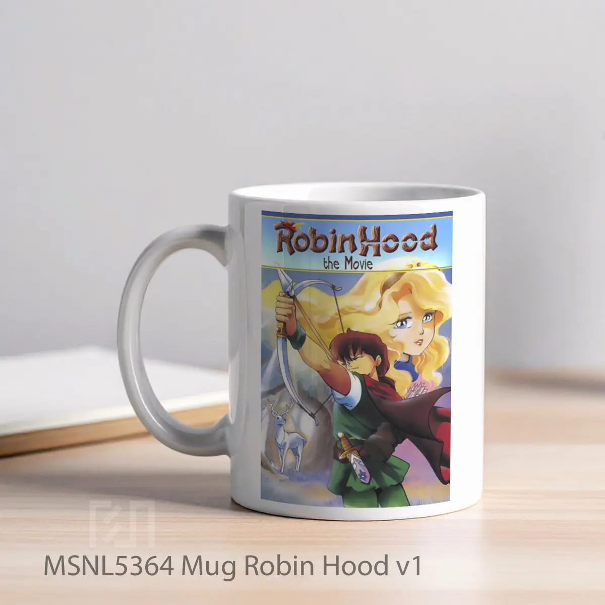 Mug Robin Hood V1 Gelas Keramik Tema Film MSNL5364 - Tampak Kiri