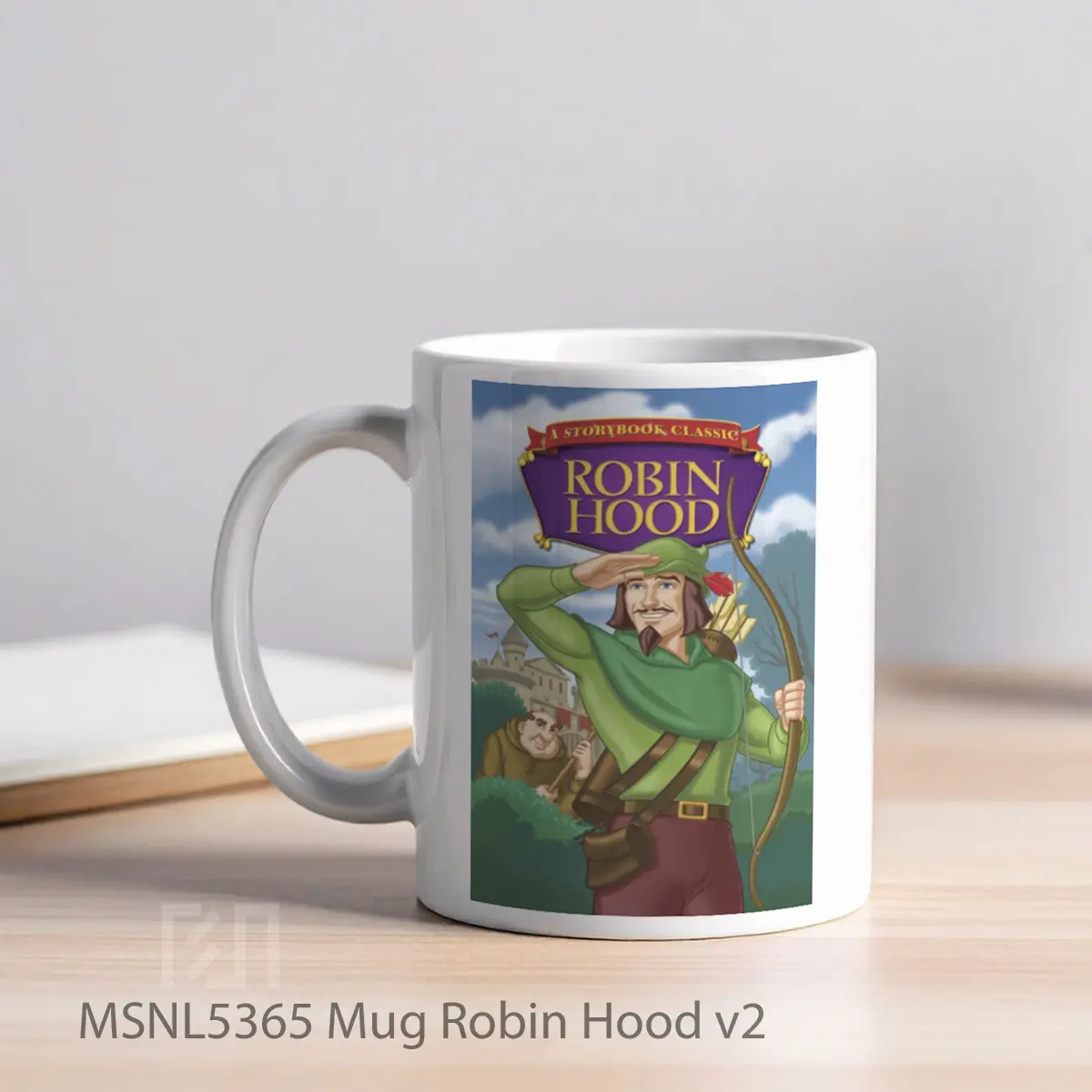 Mug Robin Hood V2 Gelas Keramik Tema Film MSNL5365 - Tampak Kiri