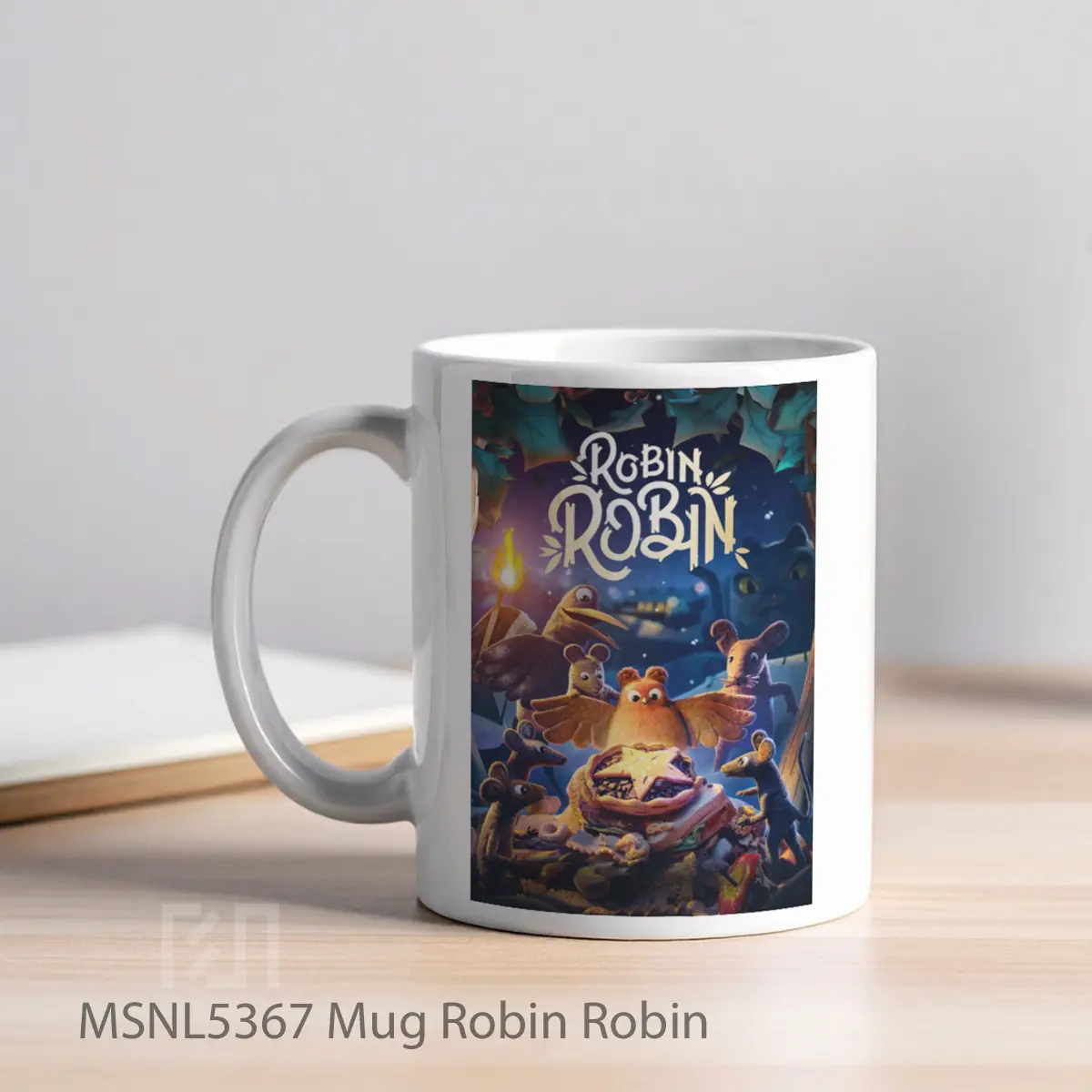 Mug Robin Robin Gelas Keramik Tema Film MSNL5367 - Tampak Kiri