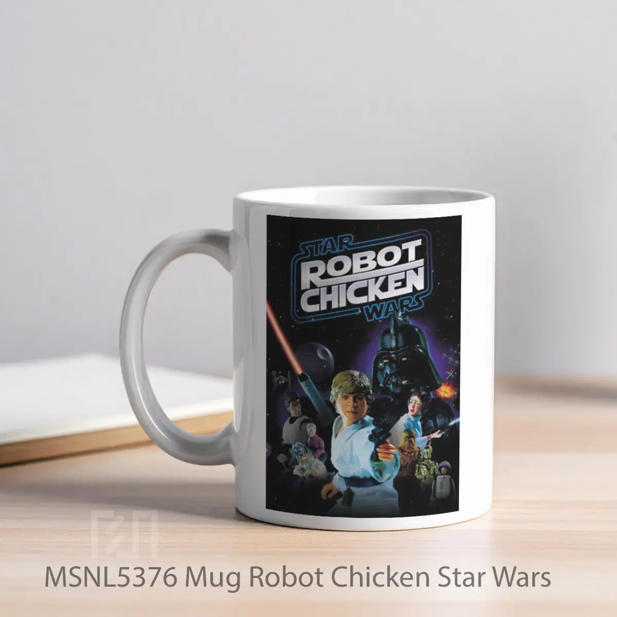 Mug Robot Chicken Star Wars Gelas Keramik Tema Film MSNL5376 - Tampak Kiri