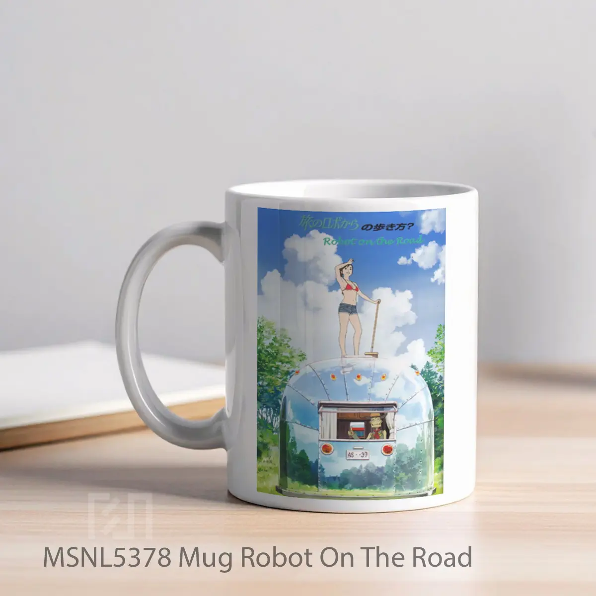 Mug Robot On The Road Gelas Keramik Tema Film MSNL5378 - Tampak Kiri