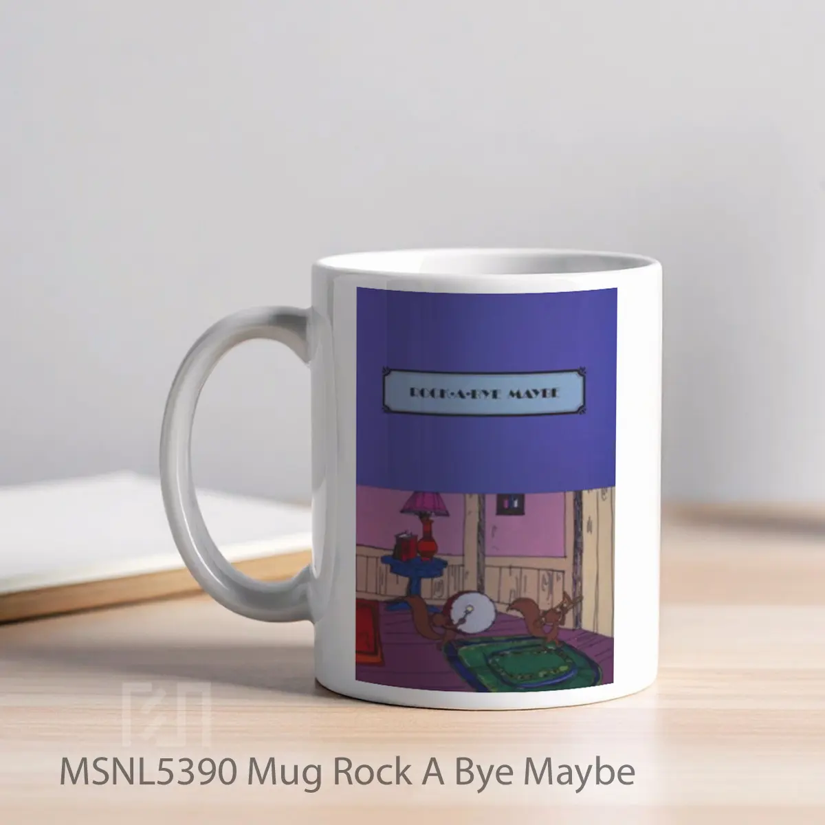 Mug Rock A Bye Maybe Gelas Keramik Tema Film MSNL5390 - Tampak Kiri