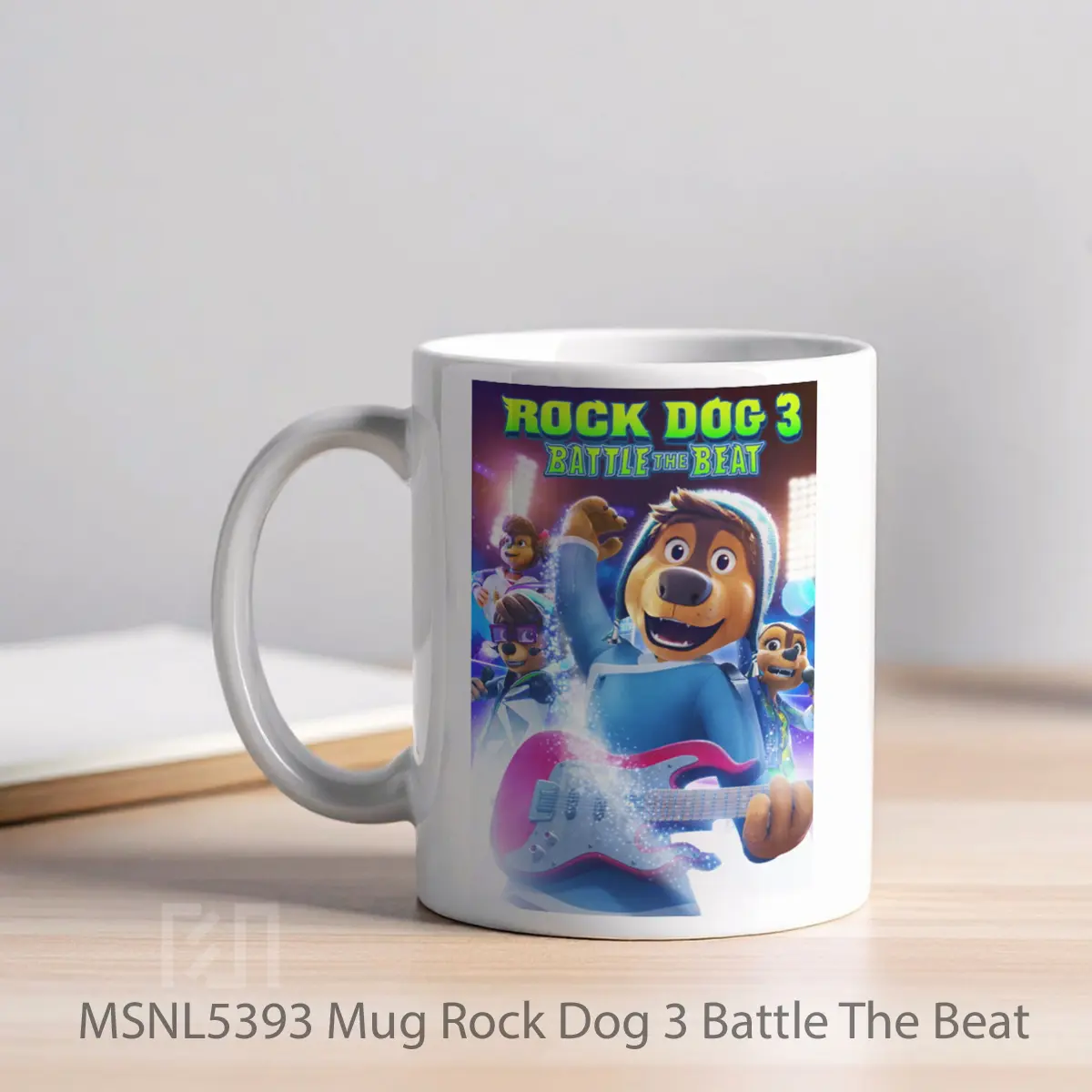 Mug Rock Dog 3 Battle The Beat Gelas Keramik Tema Film MSNL5393 - Tampak Kiri