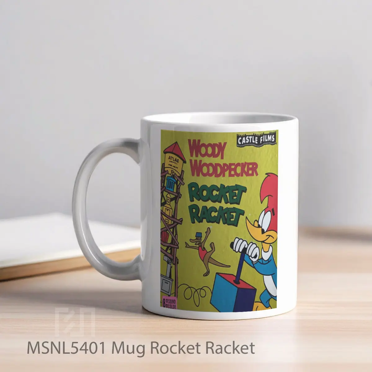 Mug Rocket Racket Gelas Keramik Tema Film MSNL5401 - Tampak Kiri
