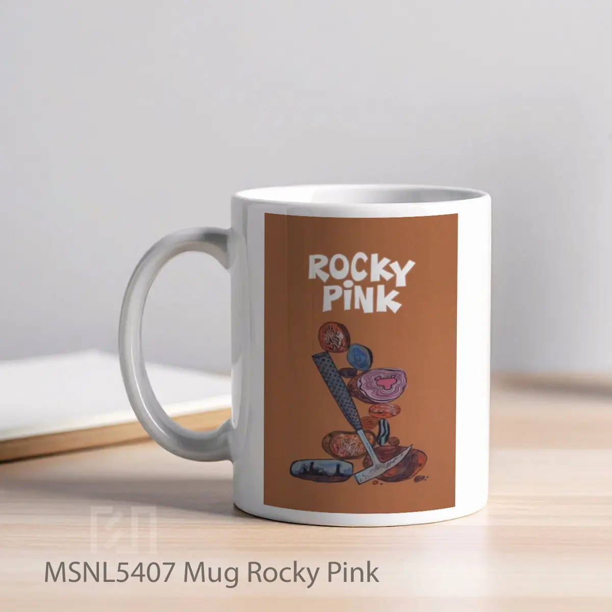 Mug Rocky Pink Gelas Keramik Tema Film MSNL5407 - Tampak Kiri