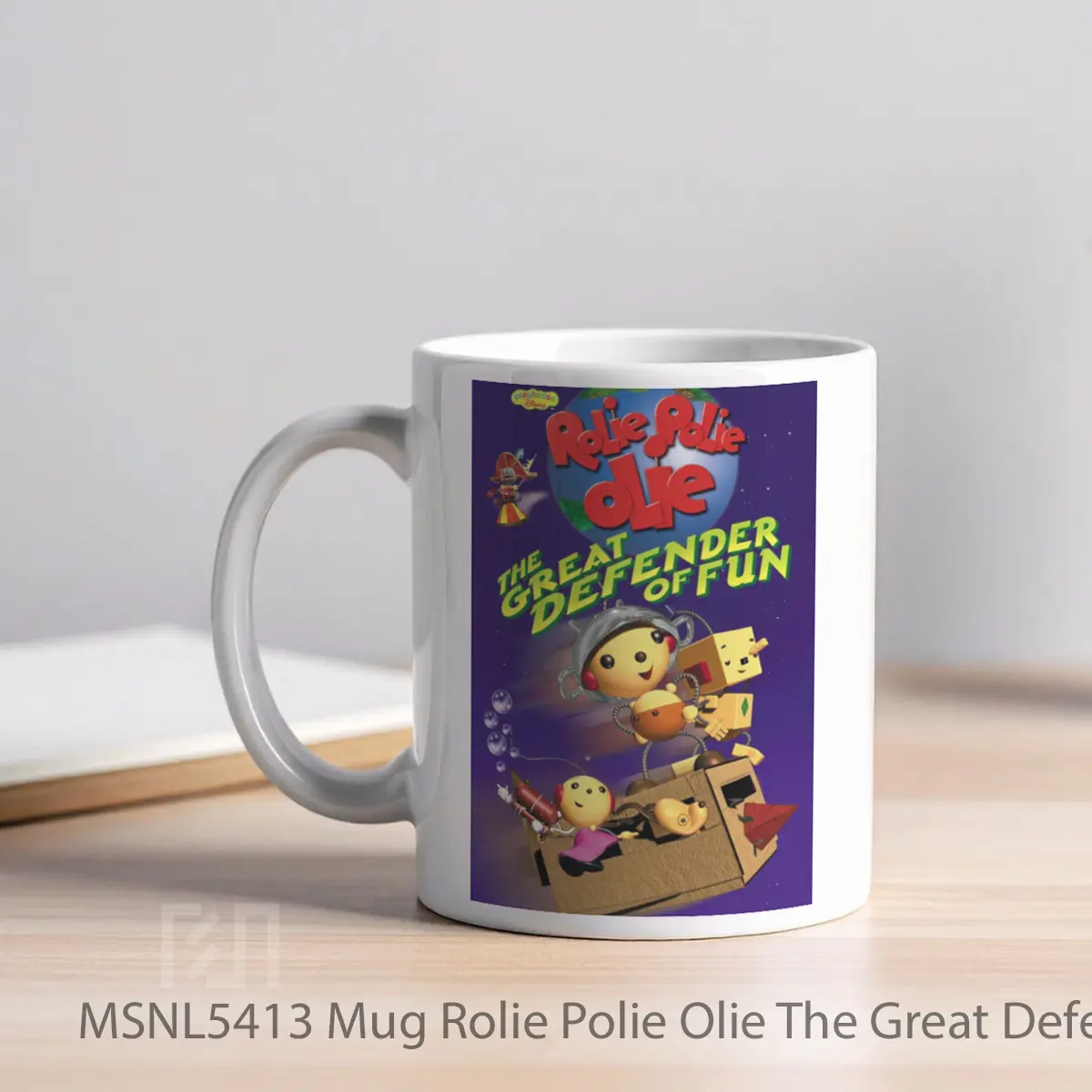 Mug Rolie Polie Olie The Great Defender Of Fun Gelas Keramik Tema Film MSNL5413 - Tampak Kiri