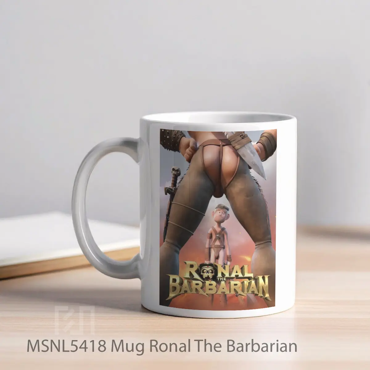 Mug Ronal The Barbarian Gelas Keramik Tema Film MSNL5418 - Tampak Kiri