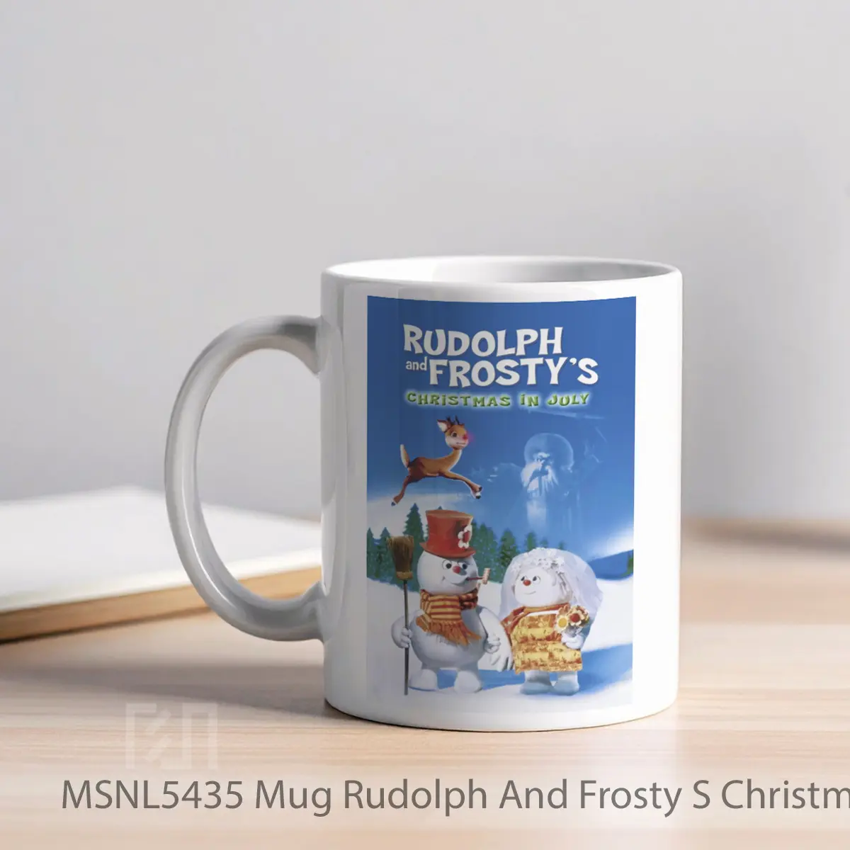 Mug Rudolph And Frosty S Christmas In July Gelas Keramik Tema Film MSNL5435 - Tampak Kiri