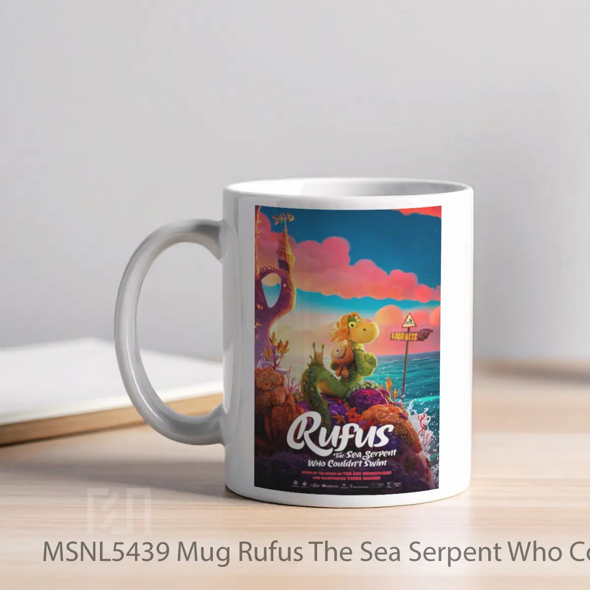 Mug Rufus The Sea Serpent Who Couldn T Swim Gelas Keramik Tema Film MSNL5439 - Tampak Kiri