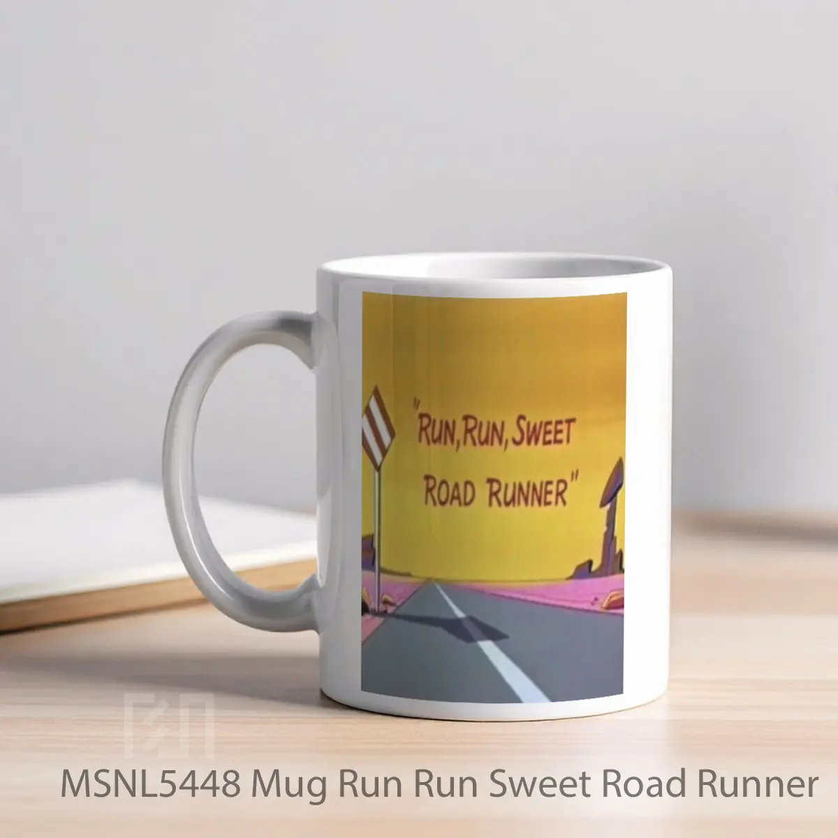Mug Run Run Sweet Road Runner Gelas Keramik Tema Film MSNL5448 - Tampak Kiri