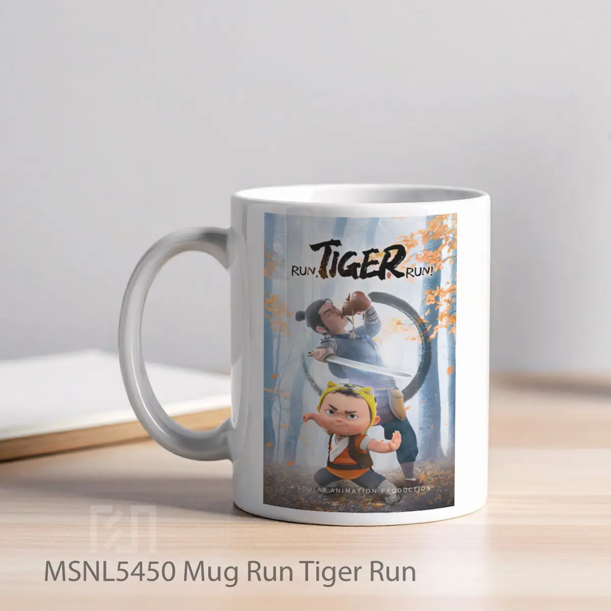 Mug Run Tiger Run Gelas Keramik Tema Film MSNL5450 - Tampak Kiri