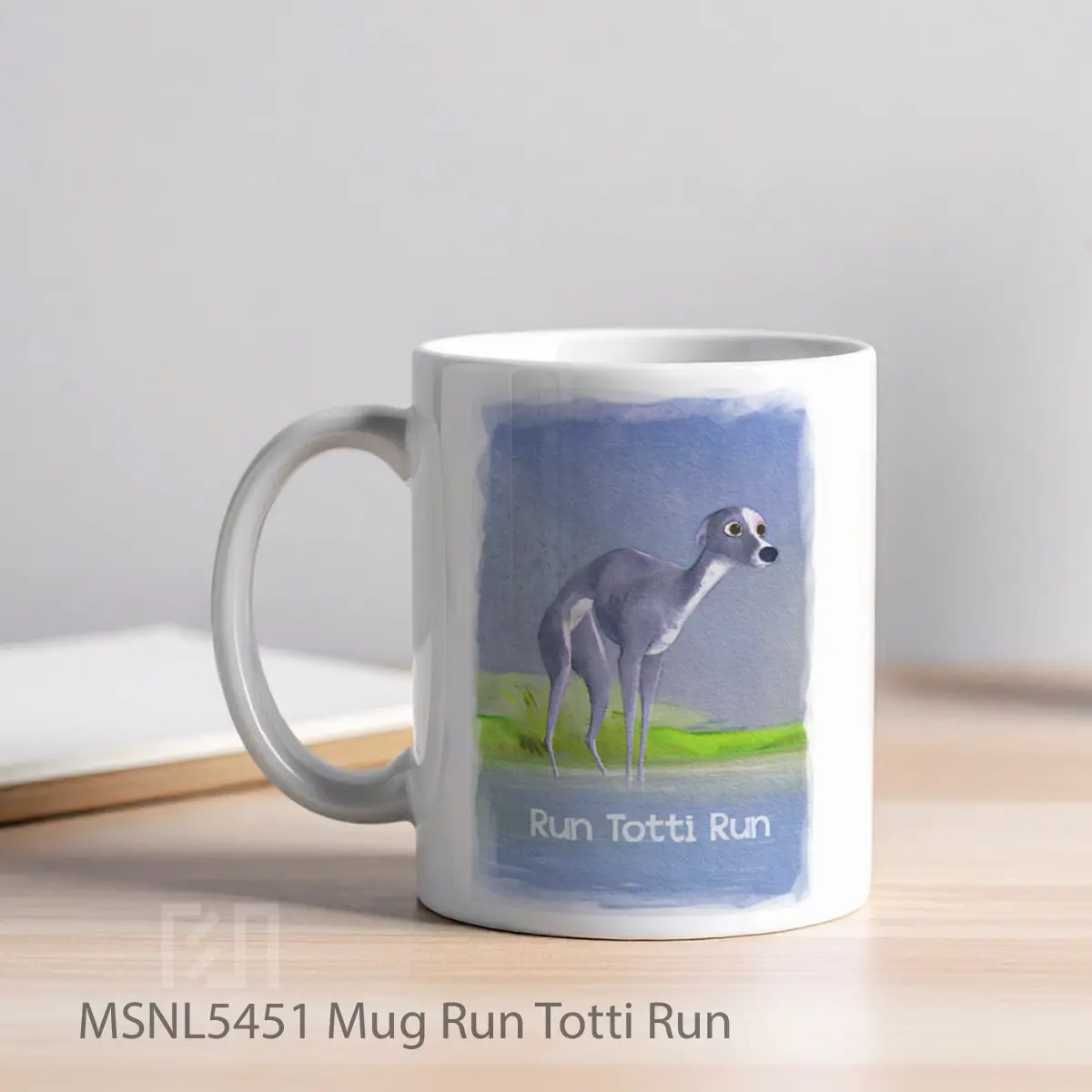 Mug Run Totti Run Gelas Keramik Tema Film MSNL5451 - Tampak Kiri