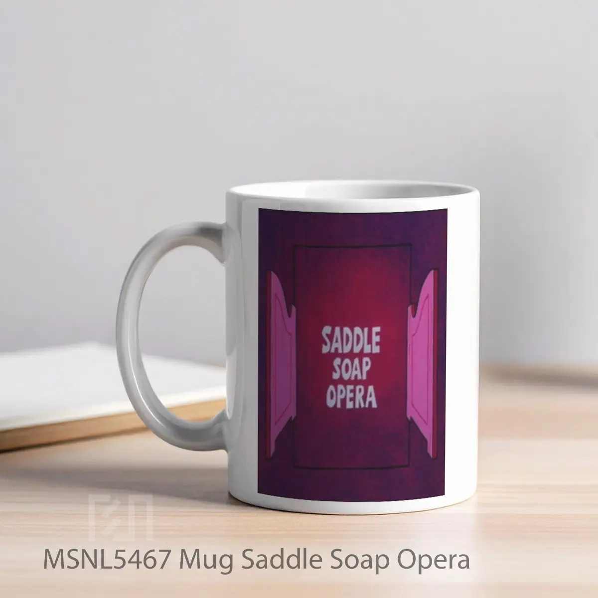 Mug Saddle Soap Opera Gelas Keramik Tema Film MSNL5467 - Tampak Kiri