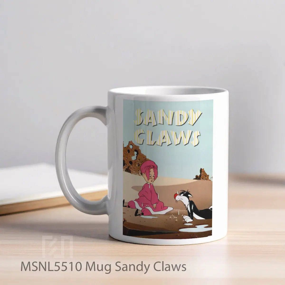Mug Sandy Claws Gelas Keramik Tema Film MSNL5510 - Tampak Kiri