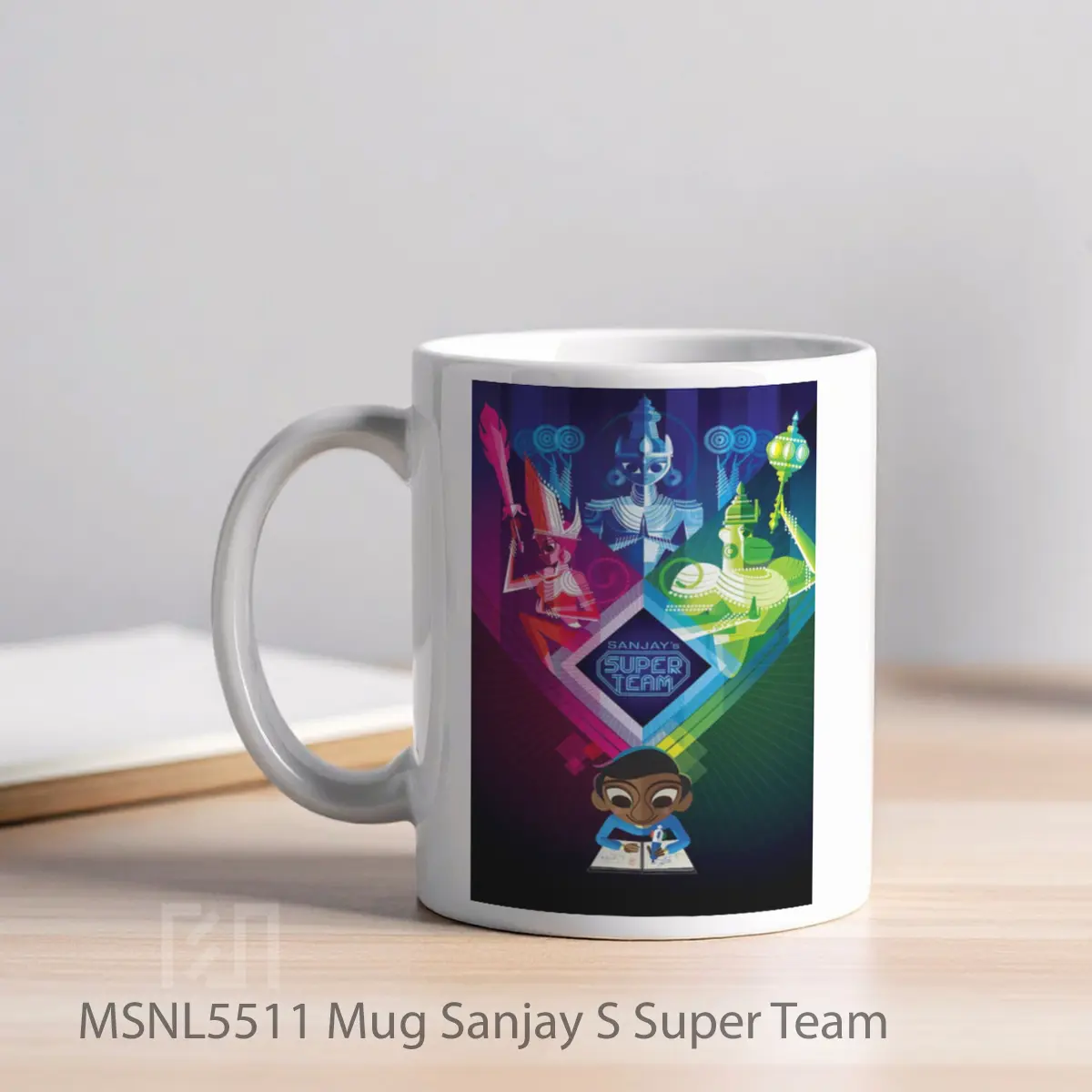 Mug Sanjay S Super Team Gelas Keramik Tema Film MSNL5511 - Tampak Kiri