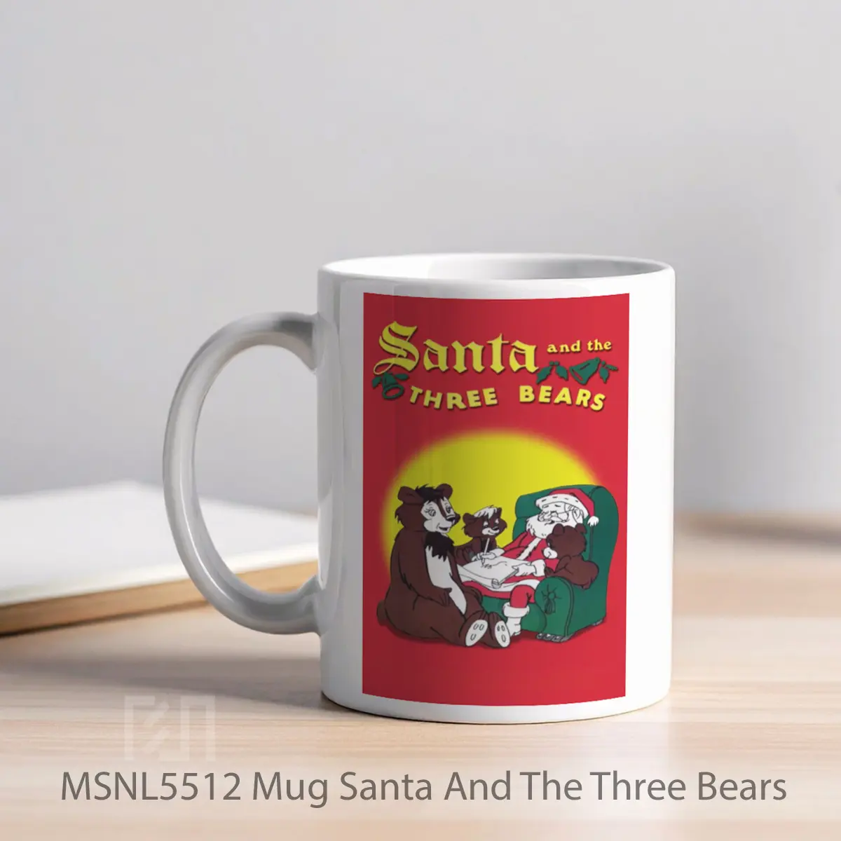 Mug Santa And The Three Bears Gelas Keramik Tema Film MSNL5512 - Tampak Kiri