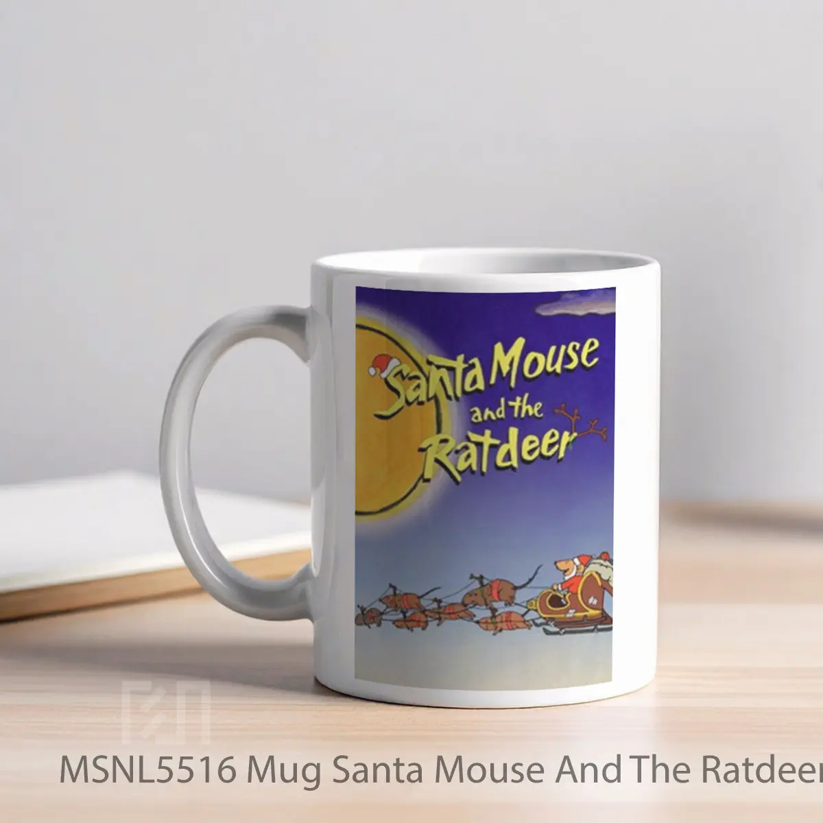 Mug Santa Mouse And The Ratdeer Gelas Keramik Tema Film MSNL5516 - Tampak Kiri