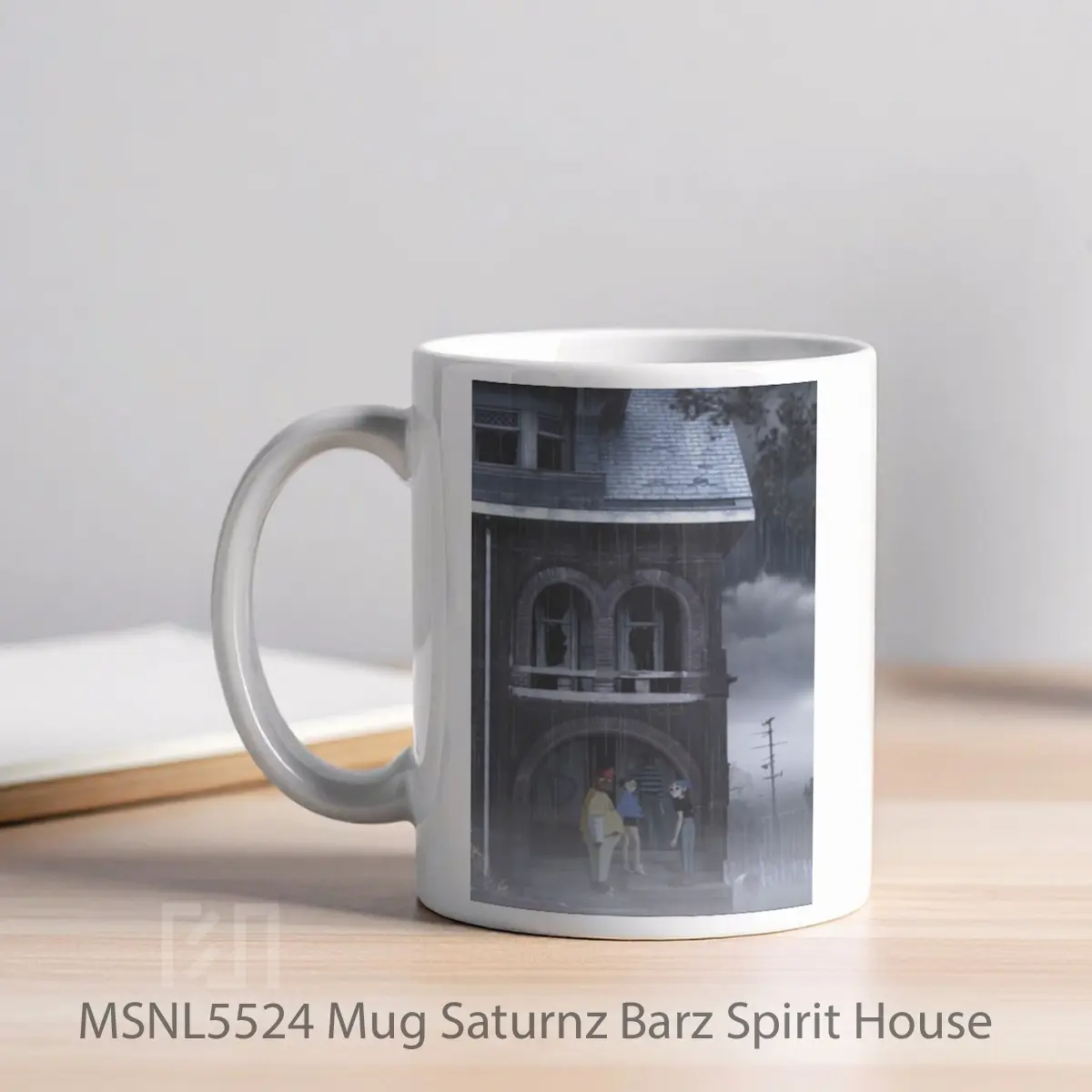 Mug Saturnz Barz Spirit House Gelas Keramik Tema Film MSNL5524 - Tampak Kiri