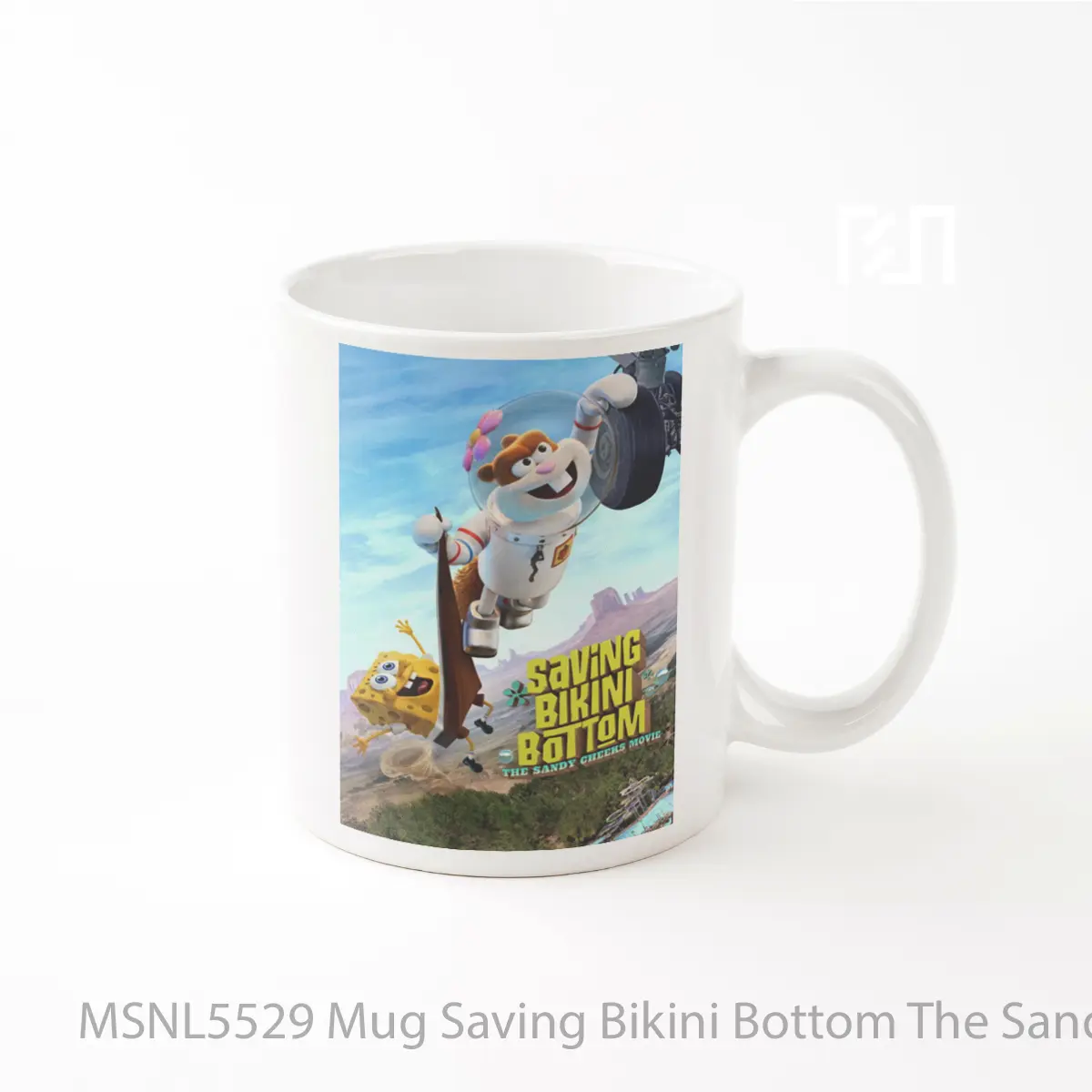Mug Saving Bikini Bottom The Sandy Cheeks Movie Gelas Keramik Tema Film MSNL5529