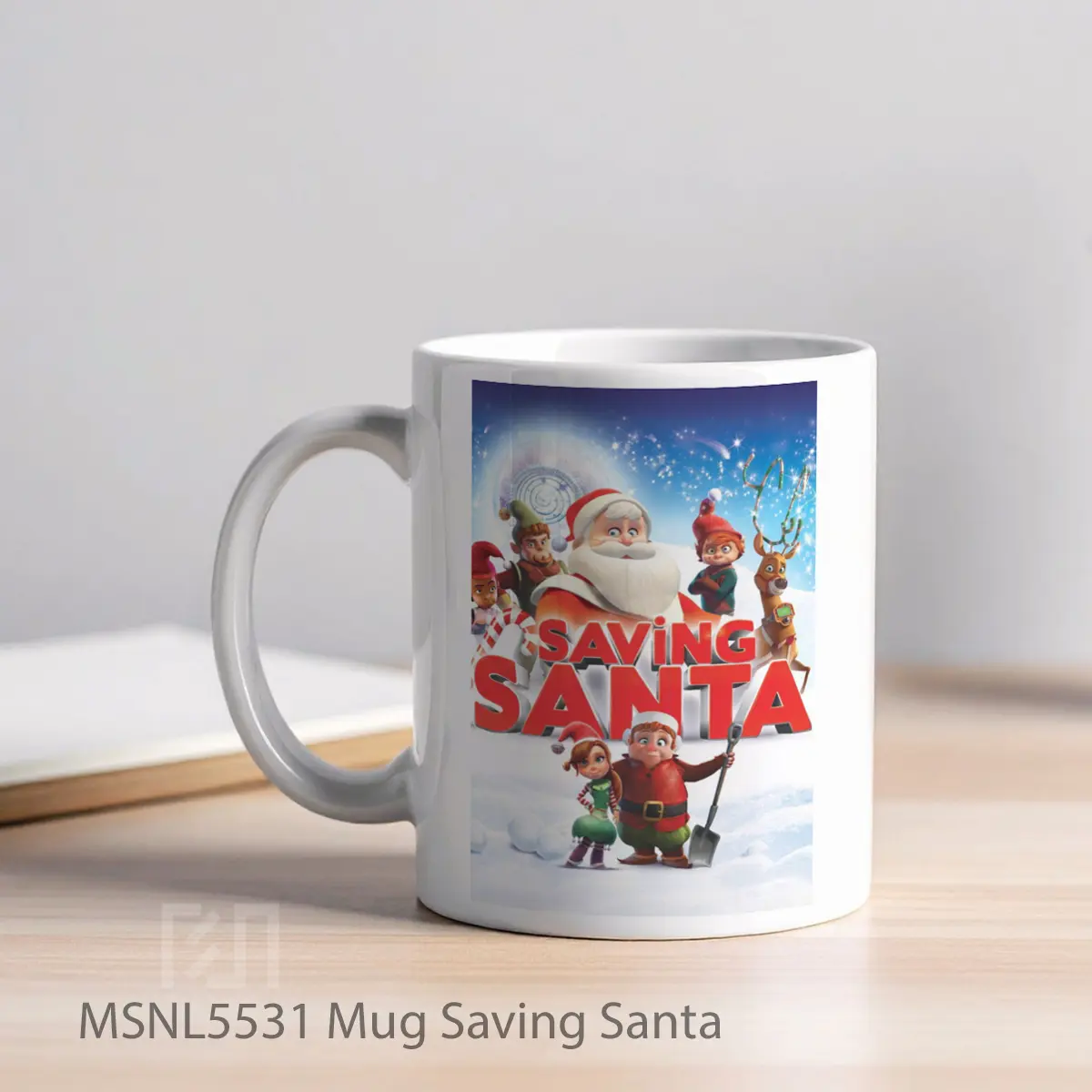 Mug Saving Santa Gelas Keramik Tema Film MSNL5531 - Tampak Kiri