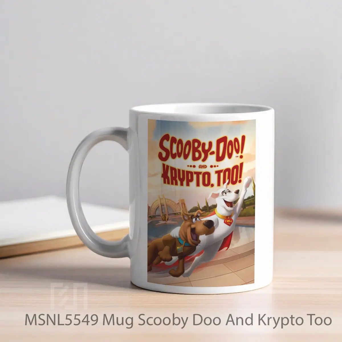 Mug Scooby Doo And Krypto Too Gelas Keramik Tema Film MSNL5549 - Tampak Kiri