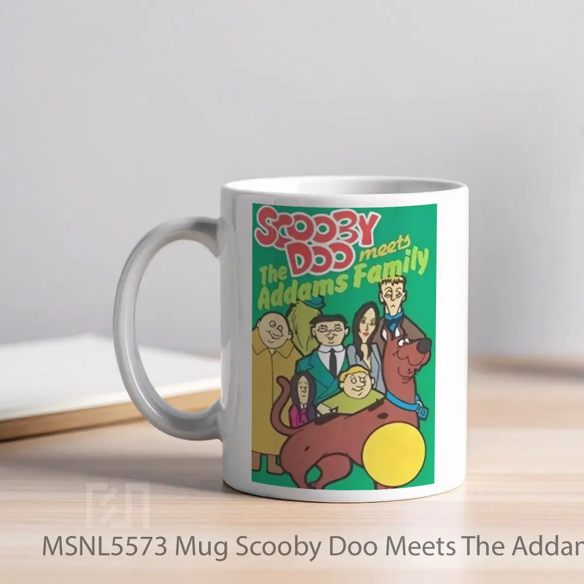 Mug Scooby Doo Meets The Addams Family Gelas Keramik Tema Film MSNL5573 - Tampak Kiri