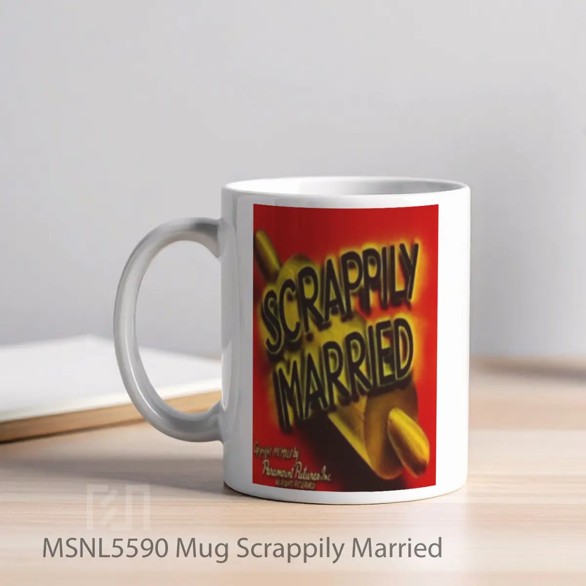 Mug Scrappily Married Gelas Keramik Tema Film MSNL5590 - Tampak Kiri