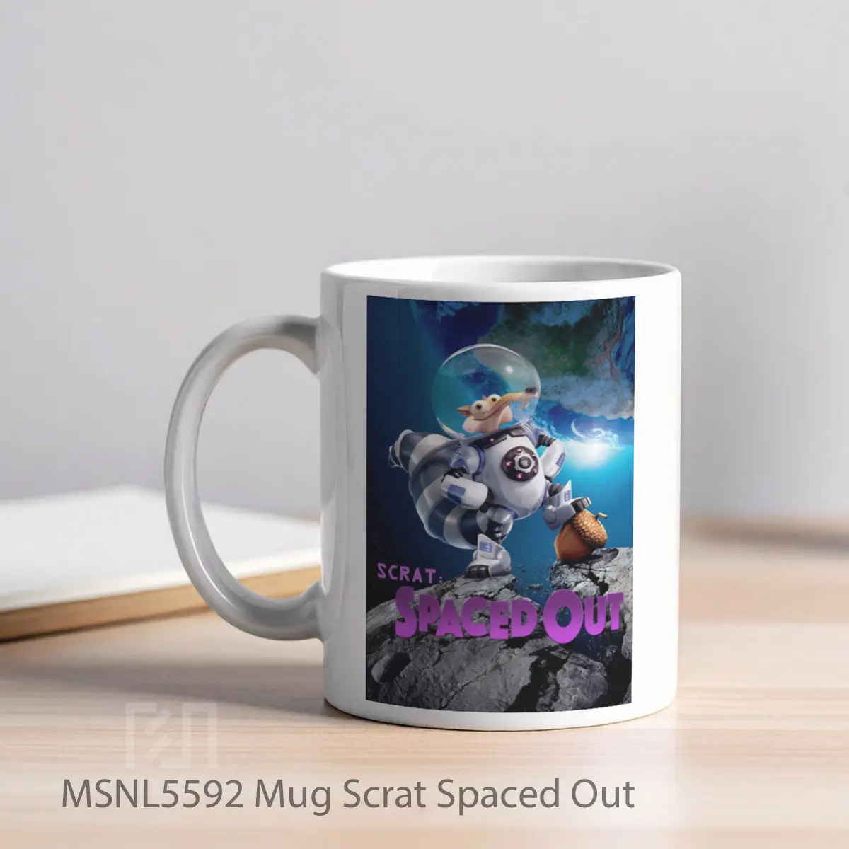 Mug Scrat Spaced Out Gelas Keramik Tema Film MSNL5592 - Tampak Kiri