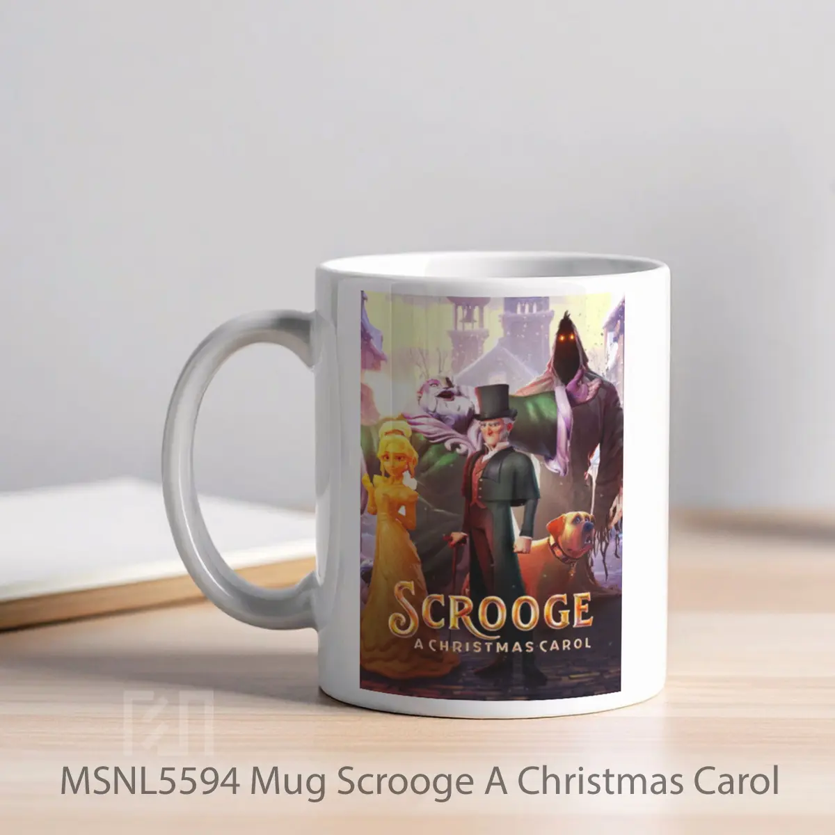Mug Scrooge A Christmas Carol Gelas Keramik Tema Film MSNL5594 - Tampak Kiri