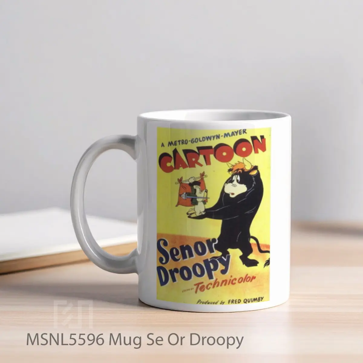 Mug Se Or Droopy Gelas Keramik Tema Film MSNL5596 - Tampak Kiri