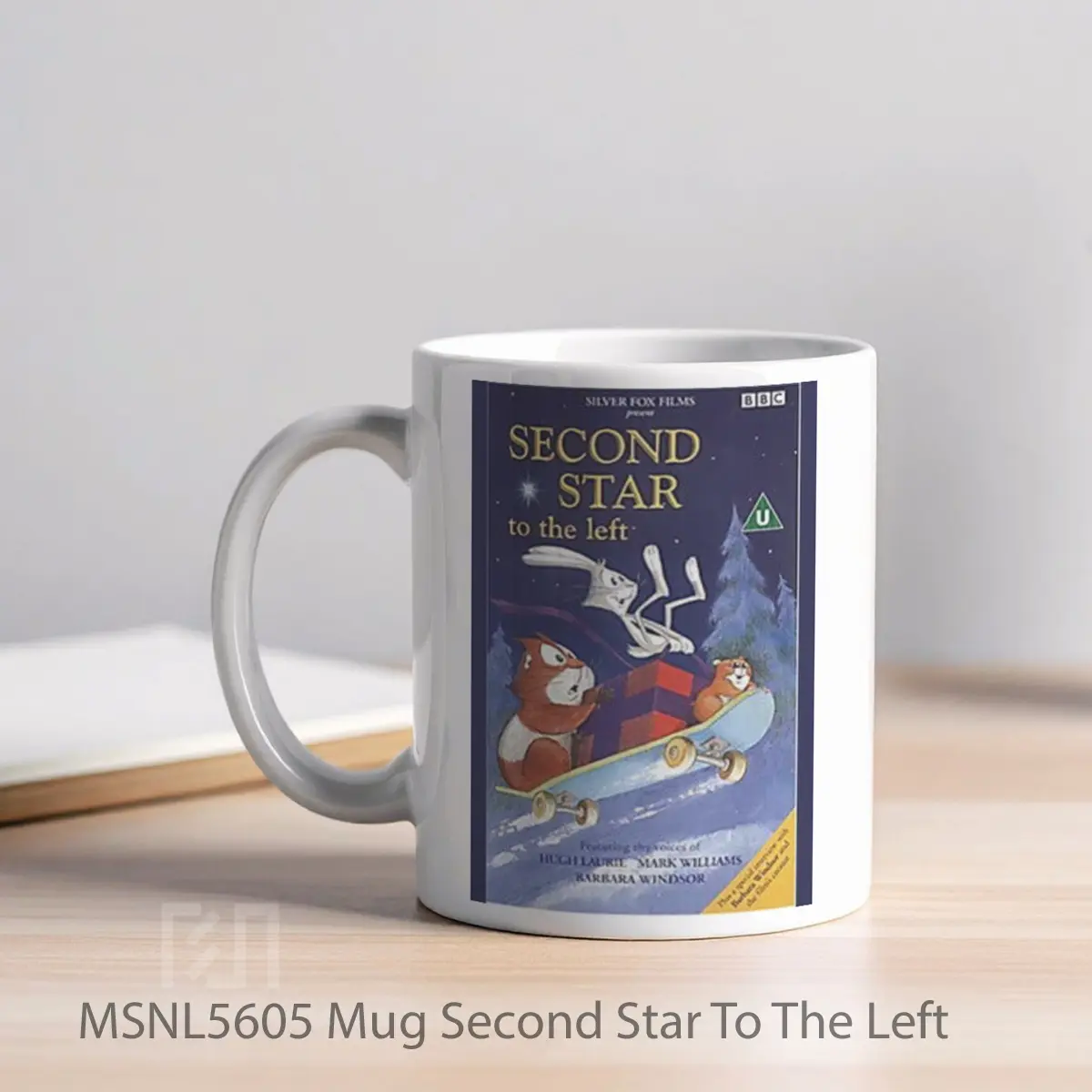 Mug Second Star To The Left Gelas Keramik Tema Film MSNL5605 - Tampak Kiri
